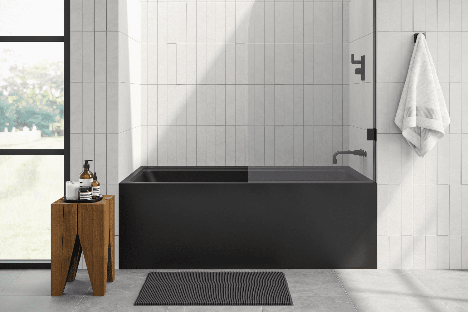 alcove tub in black